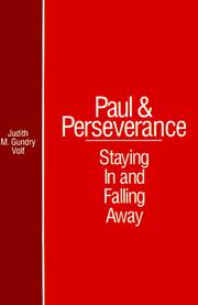 Front cover of Paul and perseverance by Judith M. Gundry Volf