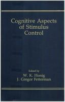 Front cover of Cognitive aspects of stimulus control by Werner K. Honig