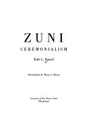 Front cover of Zuni ceremonialism by Ruth Leah Bunzel