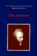 Cover of Opus postumum by Immanuel Kant