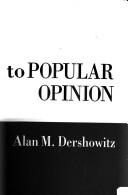 Front cover of Contrary to popular opinion by Alan M. Dershowitz