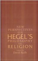 Front cover of New perspectives on Hegel's philosophy of religion by David Kolb
