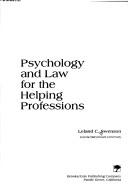 Cover of Psychology and law for the helping professions by Leland C. Swenson