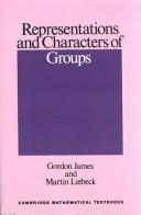 Cover of Representations and characters of groups by James, G. D.