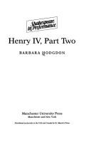 Cover of Henry IV, part two by Barbara Hodgdon