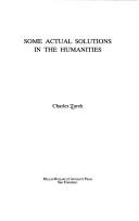 Front cover of Some actual solutions in the humanities by Charles Turek