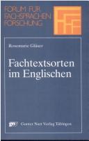 Front cover of Fachtextsorten im Englischen by Rosemarie Gläser