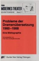 Cover of Probleme der Dramenübersetzung 1960-1988 by Fritz Paul
