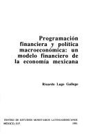 Front cover of Programación financiera y política macroeconómica by Ricardo V. Lago Gallego