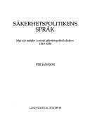 Front cover of Säkerhetspolitikens språk by Per Jansson
