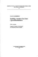 Front cover of Språklig variation hos barn i grundskoleåldern by Olle Hammermo