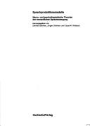 Front cover of Sprachproduktionsmodelle by Gerhard Blanken