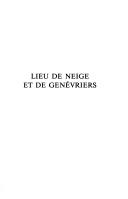 Front cover of Lieu de neige et de genévriers by Pascale Dollfus