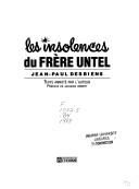 Cover of Les insolences du frère Untel by Jean-Paul Desbiens