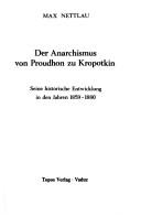 Cover of Der Anarchismus von Proudhon zu Kropotkin by Max Nettlau