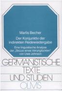Front cover of Der Konjunktiv der indirekten Redewiedergabe by Marlis Becher