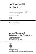 Front cover of Whither Turbulence? Turbulence at the Crossroads by Unknown