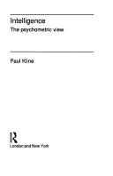 Cover of Intelligence by Paul Kline