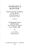 Cover of Nobody's master by Reed, T. J.