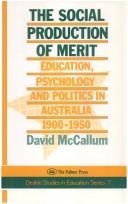 Cover of The social production of merit by David McCallum