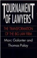 Front cover of Tournament of lawyers by Marc Galanter