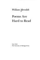 Cover of Poems are hard to read by William Meredith