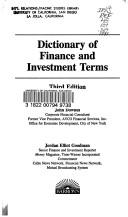 Cover of Dictionary of finance and investment terms by Downes, John