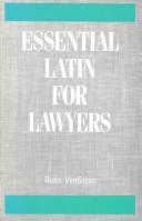 Front cover of Essential Latin for lawyers by Russ VerSteeg