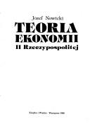 Front cover of Teoria ekonomii II Rzeczypospolitej by Józef Nowicki