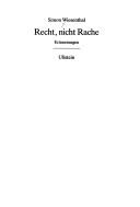 Cover of Recht, nicht Rache by Simon Wiesenthal