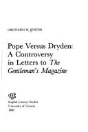 Cover of Pope versus Dryden by Gretchen M. Foster