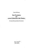 Cover of Das Prooimion der ersten Pythischen Ode Pindars by Otmar Kollmann