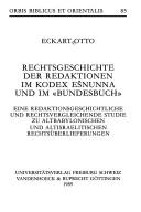 Front cover of Rechtsgeschichte der Redaktionen im Kodex Ešnunna und im "Bundesbuch" by Eckart Otto