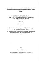 Front cover of Die weltanschaulichen und wirtschaftheoretischen Grundlagen der Agrartheorie im Marxismus-Leninismus by Christian Krebs
