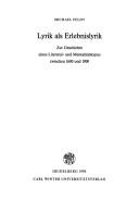 Front cover of Lyrik als Erlebnislyrik by Michael Feldt