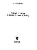 Cover of Eminesciene by G. I. Tohăneanu