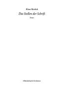 Cover of Das Stellen der Schrift by Klaus Modick