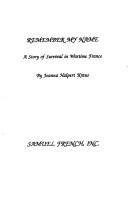 Cover of Remember my name by Joanna Halpert Kraus