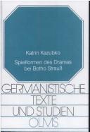 Front cover of Spielformen des Dramas bei Botho Strauss by Katrin Kazubko