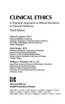 Cover of Clinical ethics by Albert R. Jonsen