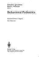 Cover of Behavioral pediatrics by Donald E. Greydanus