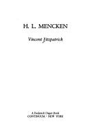 Cover of H.L. Mencken by Vincent Fitzpatrick