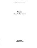 Front cover of China by World Bank