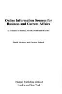 Front cover of Online information sources for business and current affairs by David Nicholas