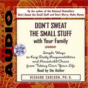 Cover of Dont Sweat The Small Stuff With Your Family Cd by Richard Carlson
