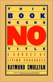 Cover of This book needs no title by Raymond M. Smullyan