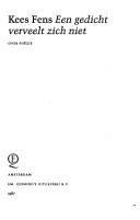 Front cover of Een gedicht verveelt zich niet by Fens, Kees.