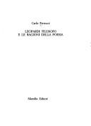 Cover of Leopardi filosofo e le ragioni della poesia by Carlo Ferrucci