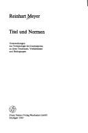 Front cover of Novelle und Journal by Reinhart Meyer