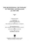 Front cover of Dictionary of Western Australians, 1829-1914 by Rica Erickson